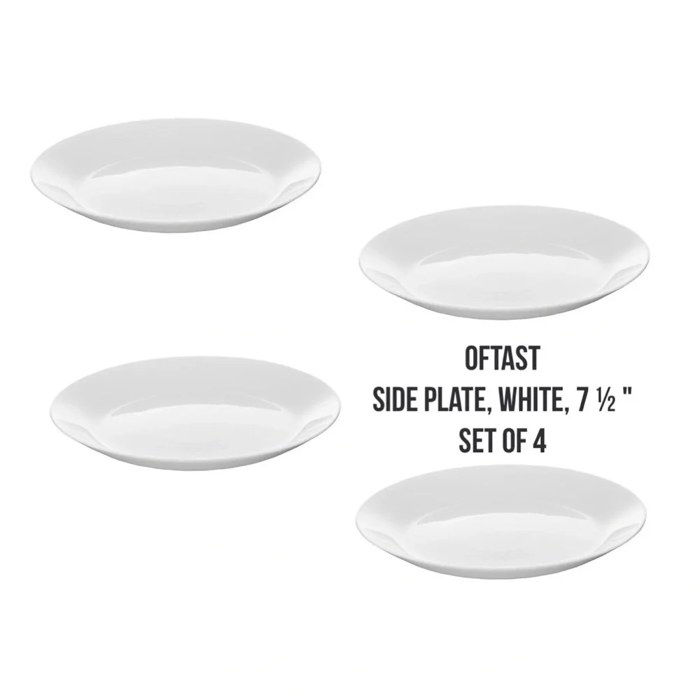 4 OFTAST Side plates, white, 7 ½ 